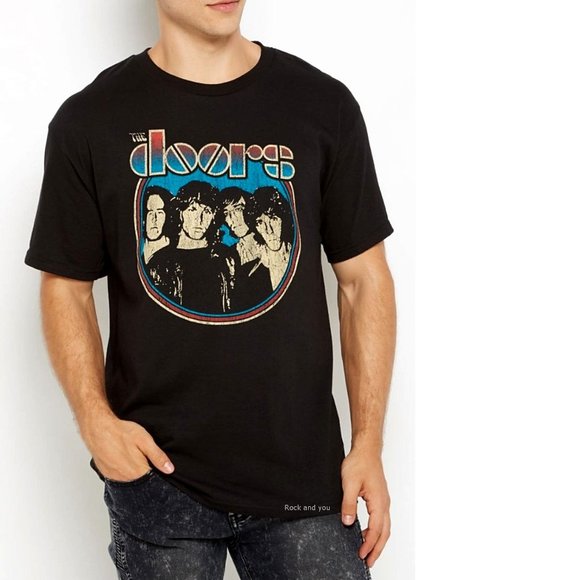 The Doors Band Photo psychedelic rock blues Official T-Shirt L NWT - Picture 1 of 2